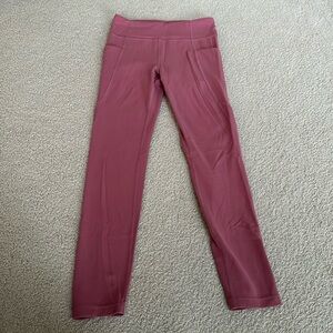 athleta girl leggings with pockets (size 12, pink)